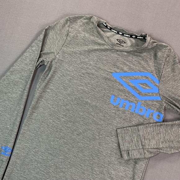 Umbro Other - Umbro Shirt Boys XL 16-18 Gray Long Sleeve Athletic Logo Stretch Tee Soccer